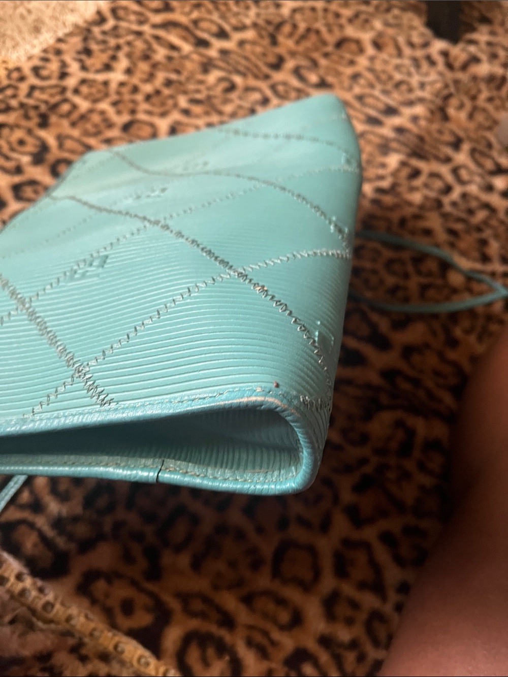 Fendi Teal Quilted Shoulder Bag - Picture 4 of 8